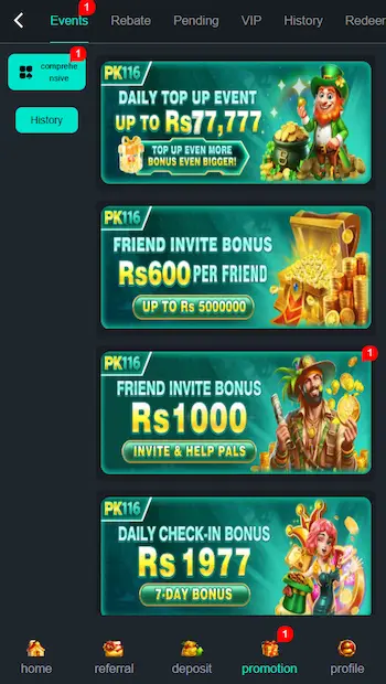 PK116 Game Promotion Rewards Earning App